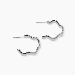 Pendientes de aro abiertos ondulados