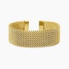 Pulsera cuff dorada con malla mesh