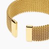 Pulsera cuff dorada con malla mesh