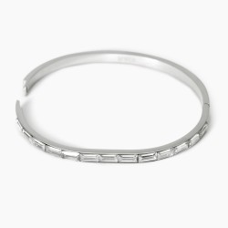Pulsera rígida de acero con circonitas