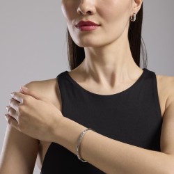 Pulsera rígida de acero con circonitas