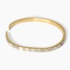 Pulsera rígida de acero dorado con circonitas