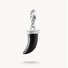 Colgante Charm diente con obsidiana negra Original plata