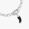 Colgante Charm diente con obsidiana negra Original plata