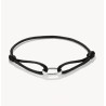 Pulsera textil negra Connect plata