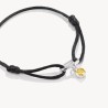 Pulsera textil negra Connect plata