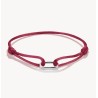 Pulsera textil roja Connect plata