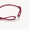 Pulsera textil roja Connect plata