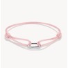 Pulsera textil rosa Connect plata