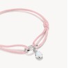 Pulsera textil rosa Connect plata