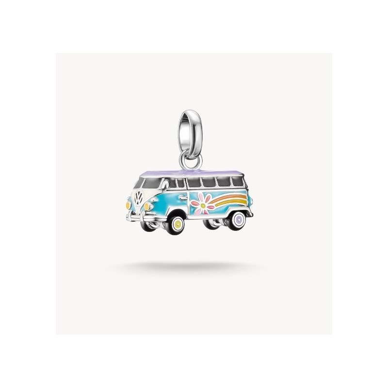 Colgante Charm Volkswagen Hippie Bus Connect plata