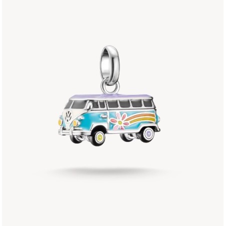 Colgante Charm Volkswagen Hippie Bus Connect plata
