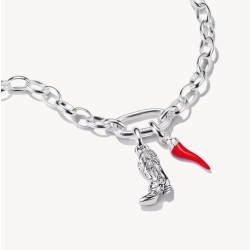 Colgante Charm bota cowboy Connect plata