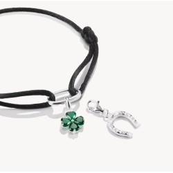 Colgante Charm trébol de cuatro hojas Connect plata