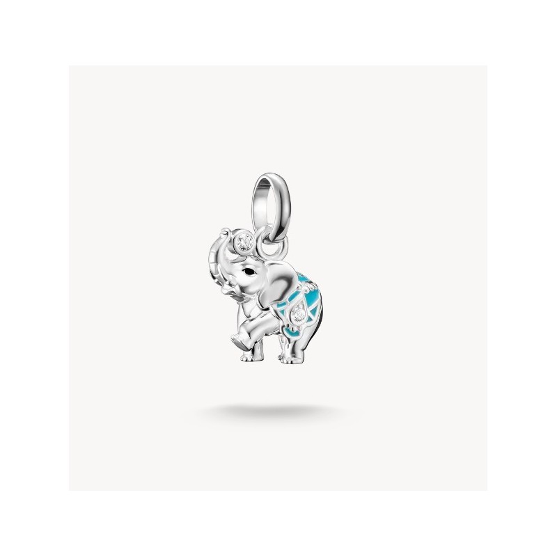 Colgante Charm elefante turquesa Connect plata