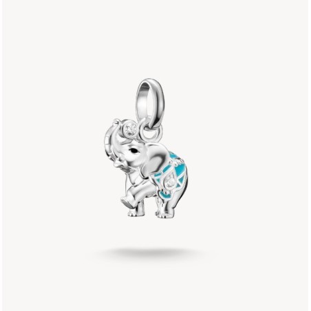 Colgante Charm elefante turquesa Connect plata