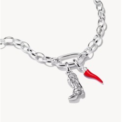 Colgante Charm Cornicello rojo Connect plata