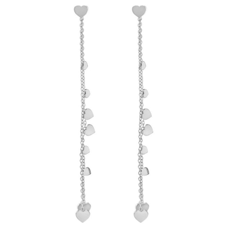 Pendientes Ritmatika Corazones doble cadena