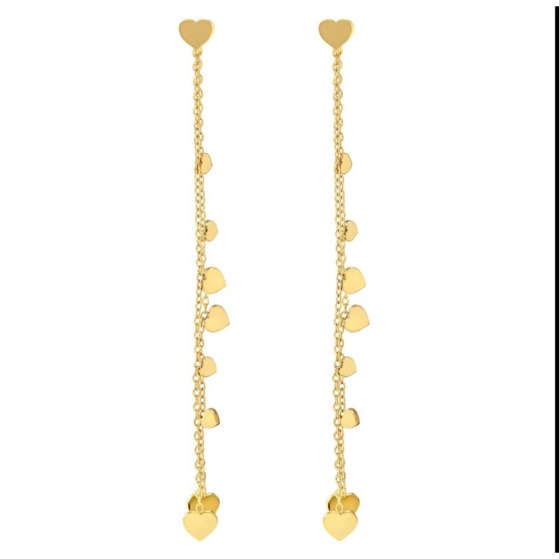 Pendientes Ritmatika Corazones doble cadena