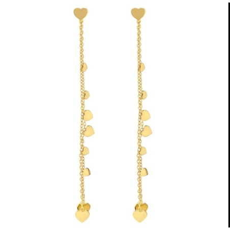 Pendientes Ritmatika Corazones doble cadena
