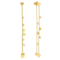 Pendientes Ritmatika Corazones doble cadena