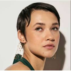 Pendientes Ritmatika Estrellas doble cadena