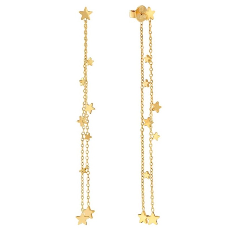 Pendientes Ritmatika Estrellas doble cadena