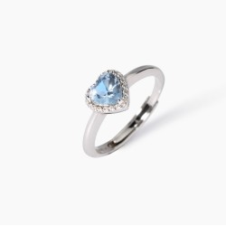 ANILLO CORAZÓN AGUAMARINA