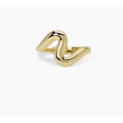 ANILLO OLA BAÑADA EN ORO