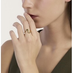 ANILLO OLA BAÑADA EN ORO