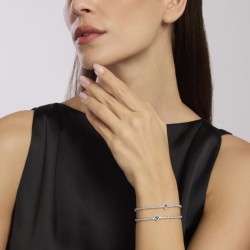 PULSERA RIVIERE CON CORAZÓN EN ROSA