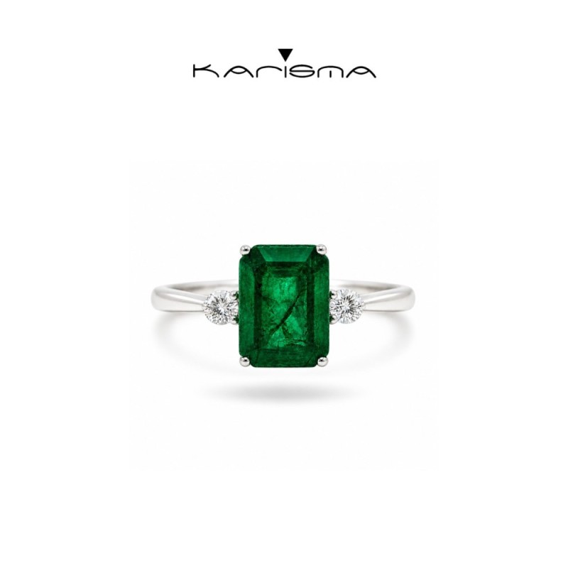 SORTIJA ESMERALDA OCTOGONAL 8*6 Y BTES 0,10CT
