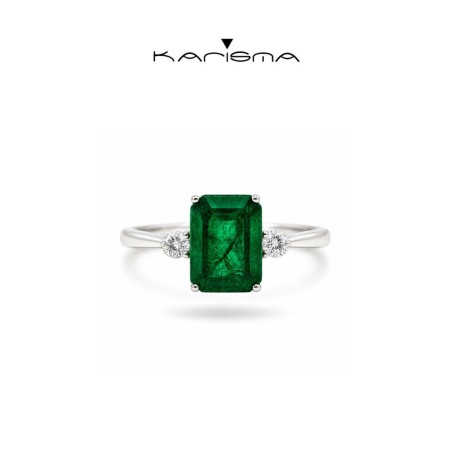 SORTIJA ESMERALDA OCTOGONAL 8*6 Y BTES 0,10CT