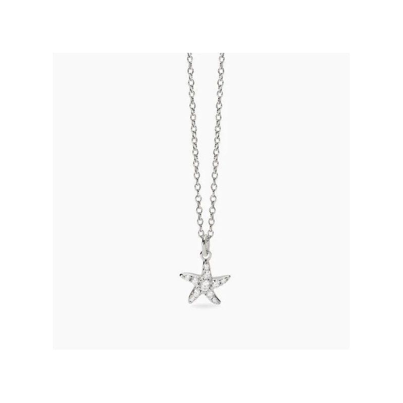 Gargantilla de plata con estrella de mar y circonita.