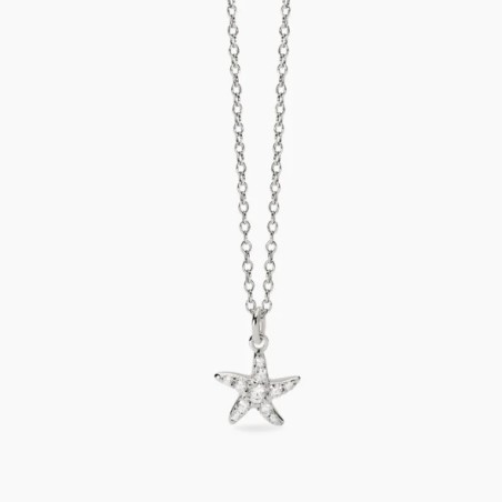 Gargantilla de plata con estrella de mar y circonita.