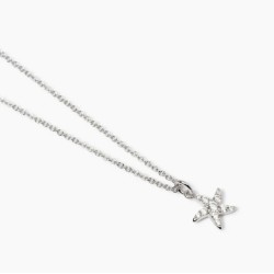 Gargantilla de plata con estrella de mar y circonita.