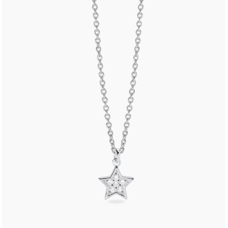 Collar con estrella de diamante cultivado en laboratorio de 0,009 quilates