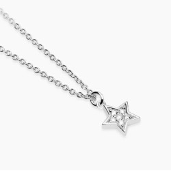 Collar con estrella de diamante cultivado en laboratorio de 0,009 quilates