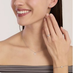 Collar con estrella de diamante cultivado en laboratorio de 0,009 quilates