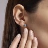 Pendientes de corazón con aguamarina sintética