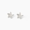 Pendientes de estrella de mar plateada y circonitas