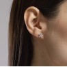 Pendientes de estrella de mar plateada y circonitas