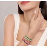 Pulsera ajustable de jaspe morado y dije de corazón