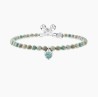 Pulsera ajustable con jaspe azul y colgante de corazón