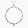Pulsera ajustable con jaspe azul y colgante de corazón
