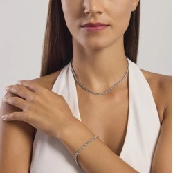 Pulsera de tenis con cristales blancos