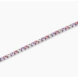 Pulsera de tenis con cristales blancos y rosas