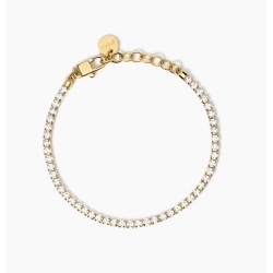 Pulsera tenis dorada con...