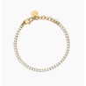 Pulsera tenis dorada con cristales