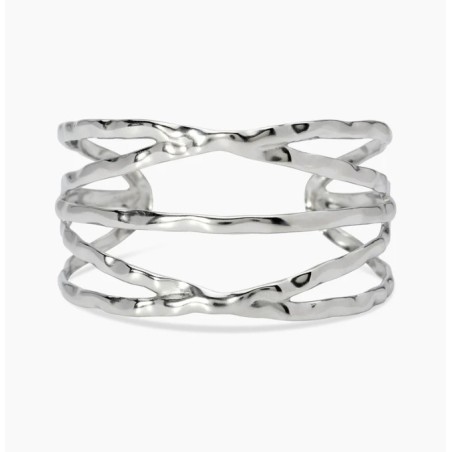 Pulsera de puño de acero martillado